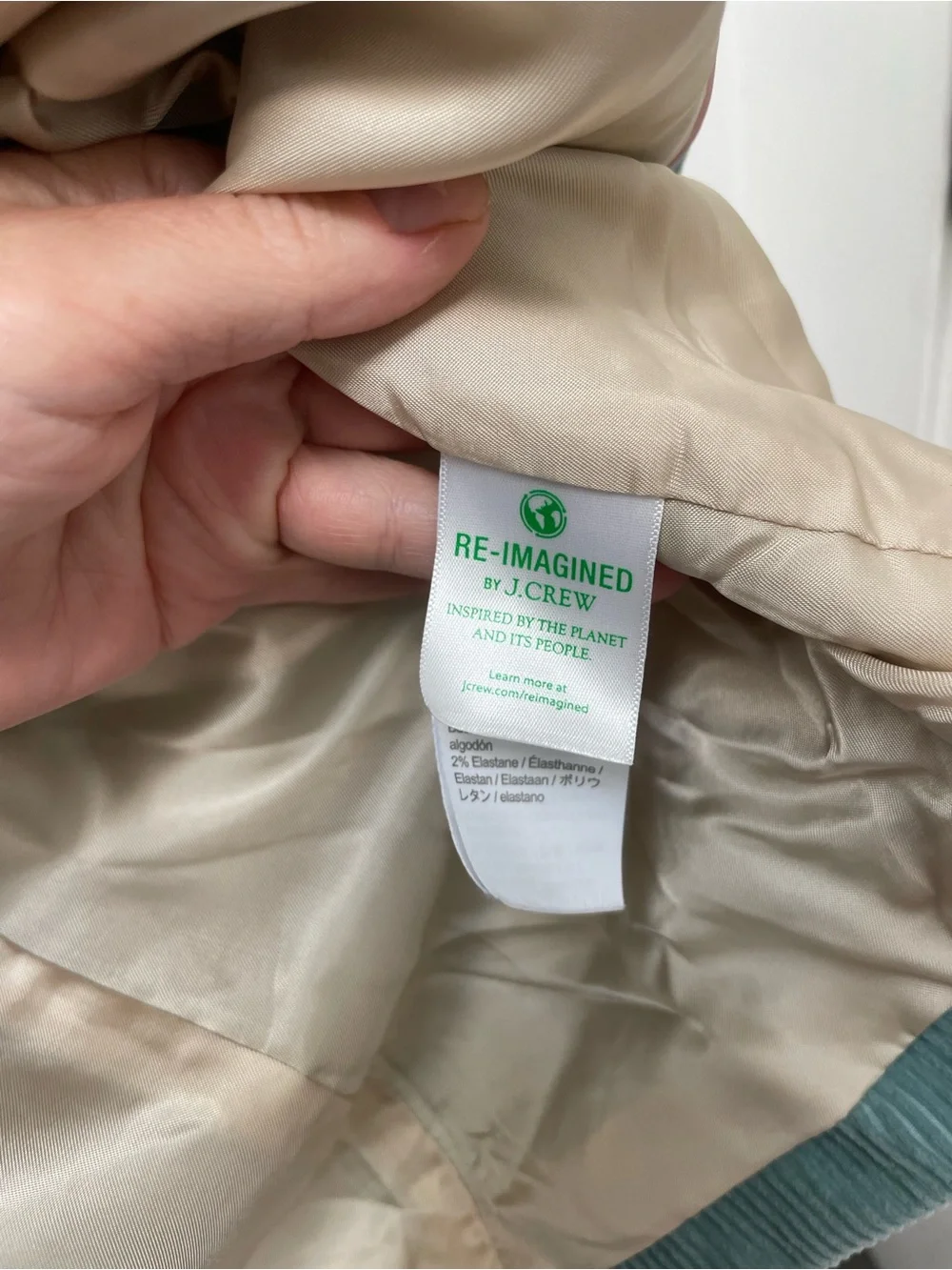 J. Crew x Nalya Reimagined Italian Corduroy Blazer Size 12 Sea Foam Green